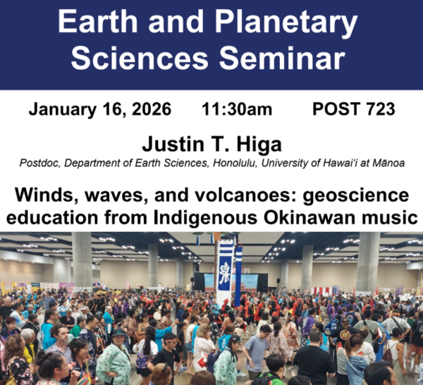 [Zoom Seminar] Winds, waves, and volcanoes: geoscience education from indigenous Okinawan Music 