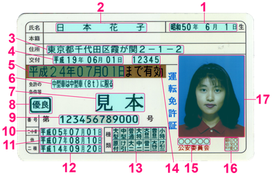 About Japanese Driver S License OIST Groups   Japanese Driving License (labeled Sample) 