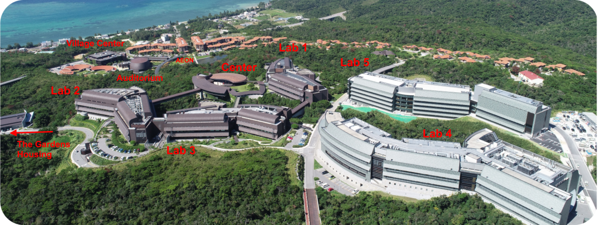 Aerial View of the Campus, with description